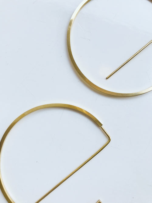 GEOMETRIC HOOPS Brass Earrings by Pulva