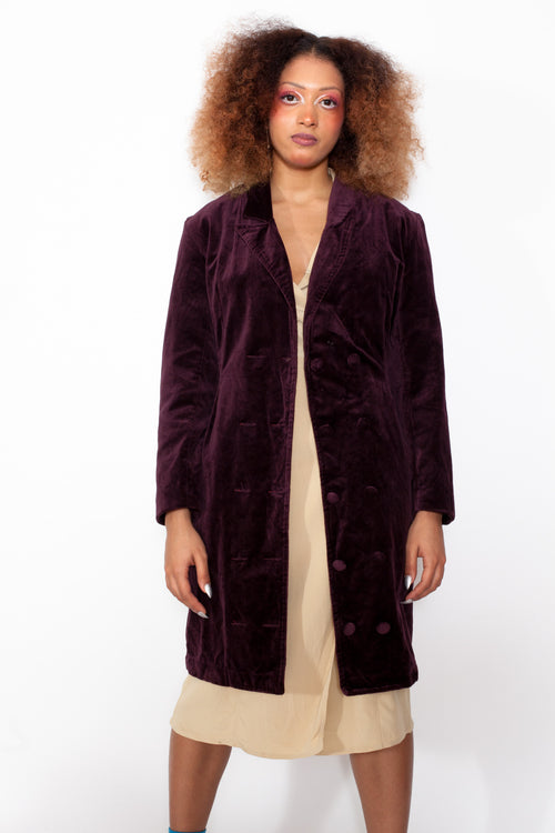 Vintage 80s Purple Velvet Dress