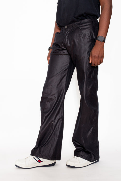 Vintage 90s Emporio Armani Black Shiny Trousers