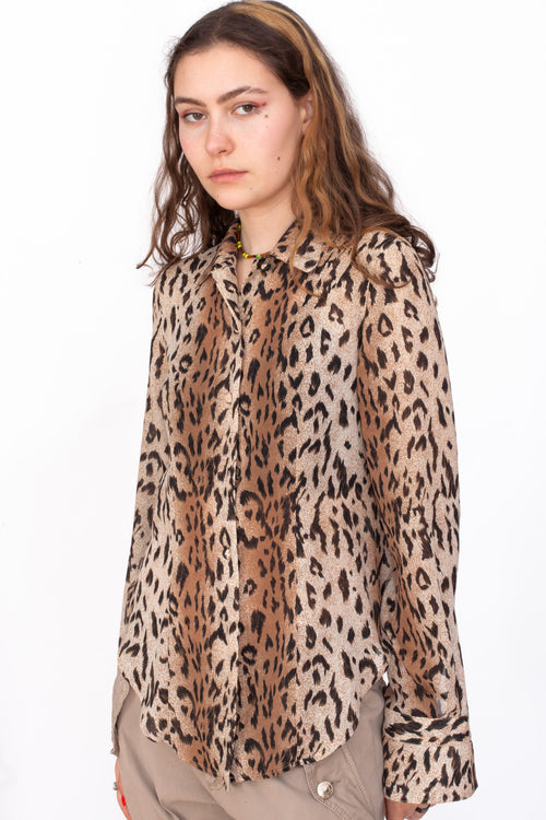 Vintage 90s Leopard Print Shirt