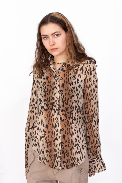 Vintage 90s Leopard Print Shirt