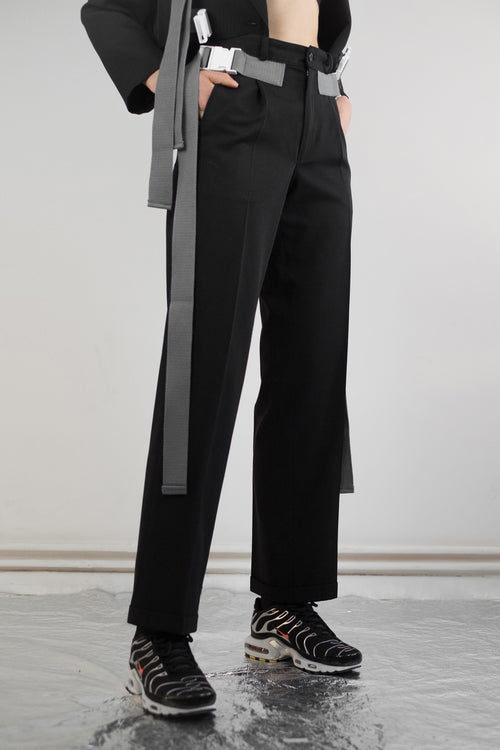 Vintage Reworked Strap Buckle Work Trousers
