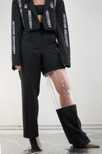 Vintage Reworked Reflective Transparent Panel Trousers
