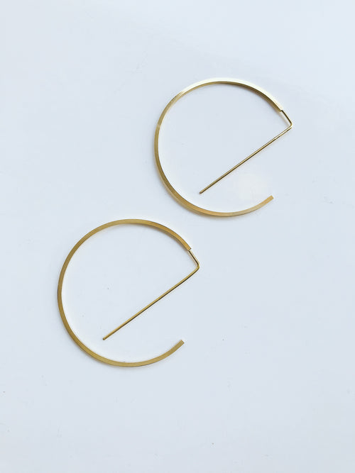 GEOMETRIC HOOPS Brass Earrings by Pulva