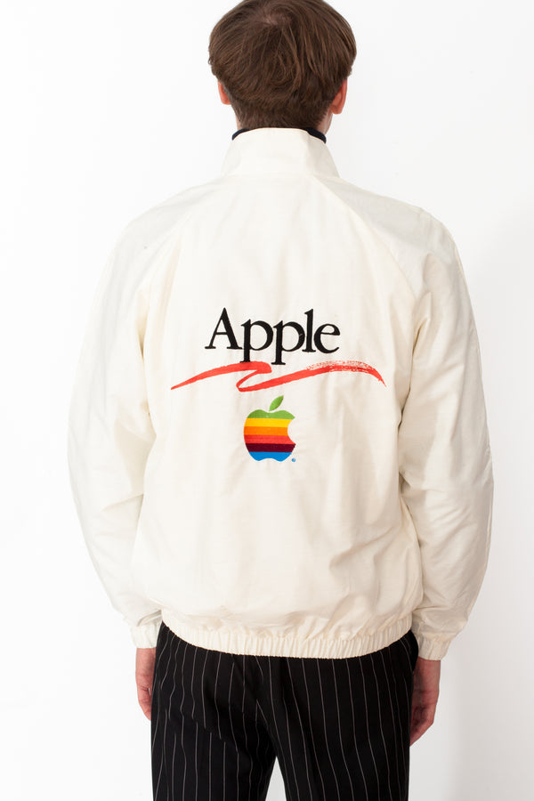 RARE Vintage 80s Apple Logo Bomber Jacket - The Black Market