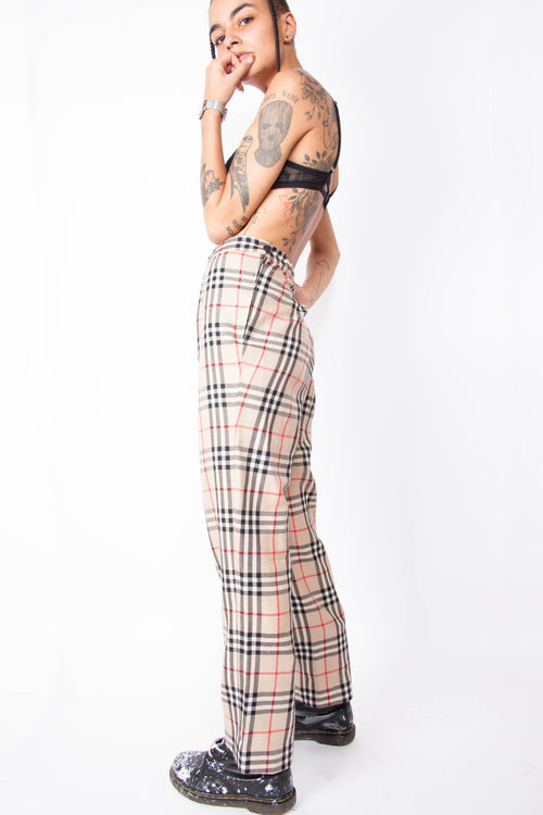 Vintage 90s Burberry-like Check Trousers