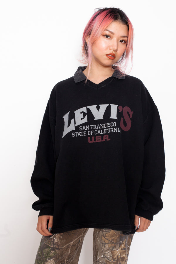 Vintage 90s Levi's Collared Sweatshirt - The Black Market