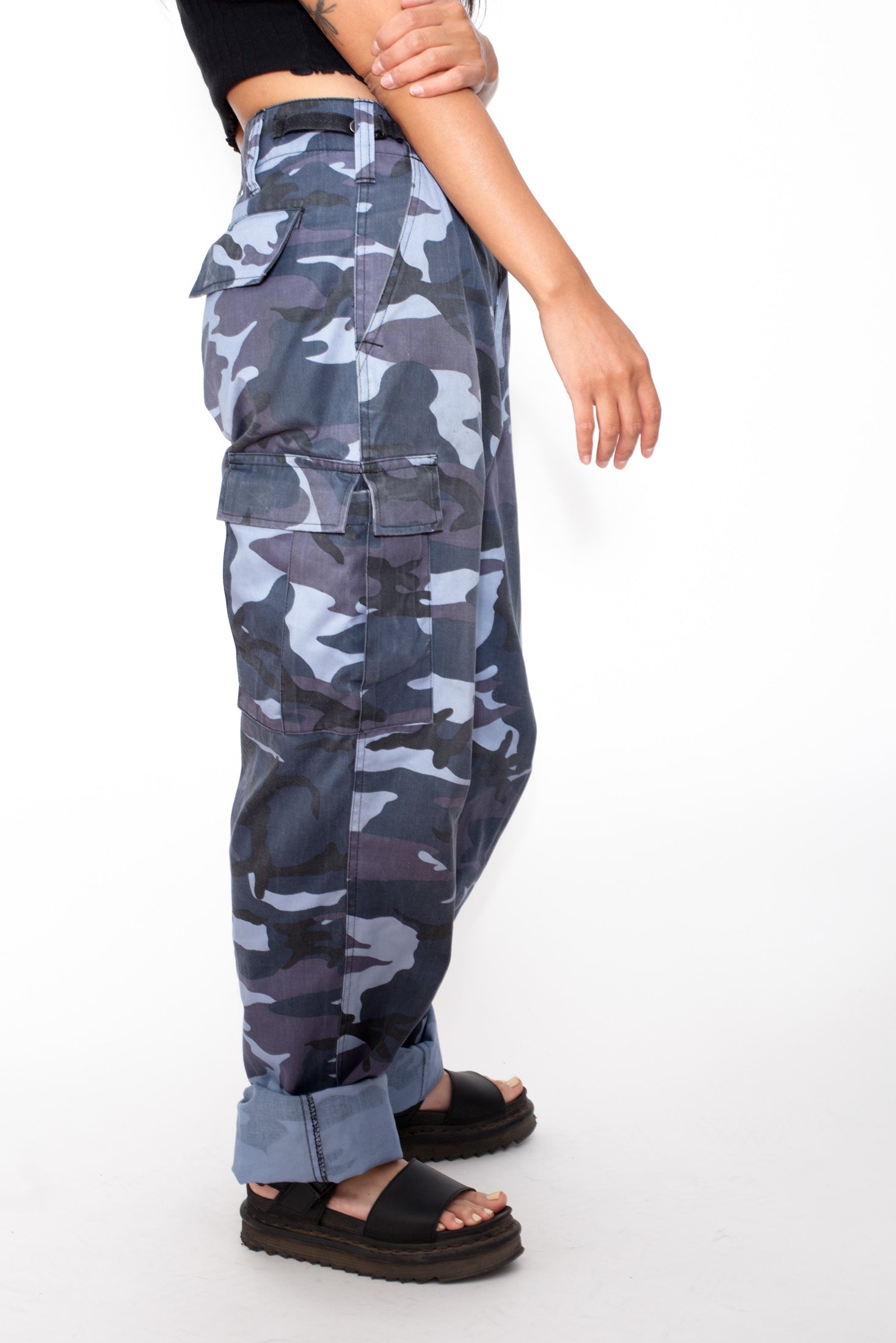 Dark blue cargo trousers with print Luberno | 50 | K40342-5900_50