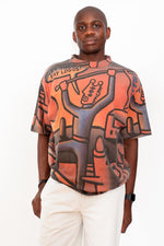 Vintage 90s Mambo Cubism Pattern T-Shirt