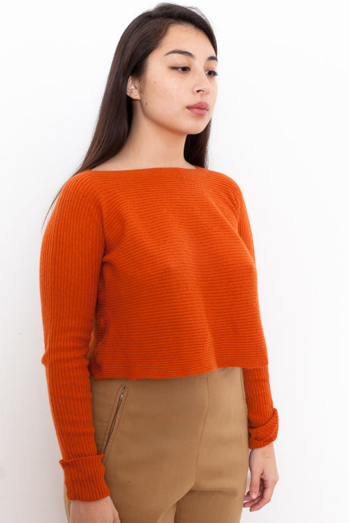 Max & Co Orange Wool Cropped Sweater