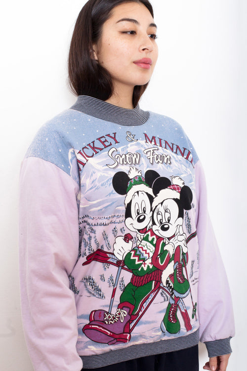 RARE Vintage 90s Disney Mickey Mouse Reversible Sweatshirt
