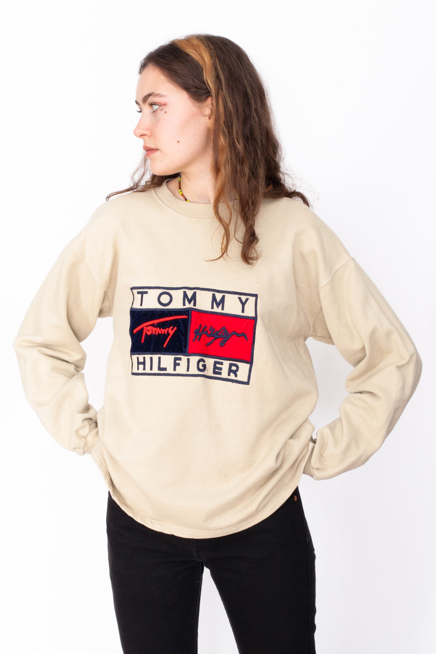 – Vintage Too Hilfiger Not Big RARE Tommy 90s Logo Sweatshirt Sweet