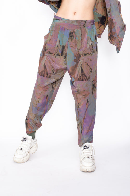Vintage 80s Organic Print Shirt & Trousers Co-ords