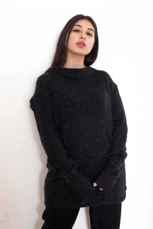 Alexander McQueen Mohair Black Oversized Sweater