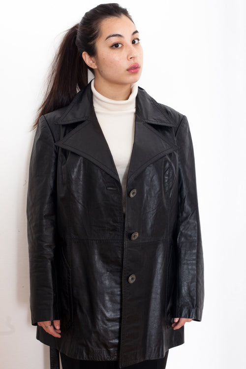 Vintage 90s Black Leather Jacket