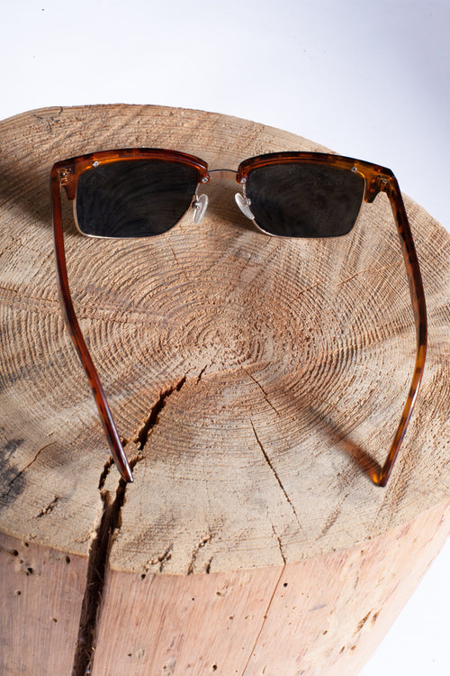 Brown Unisex Leopard Print Sunglasses