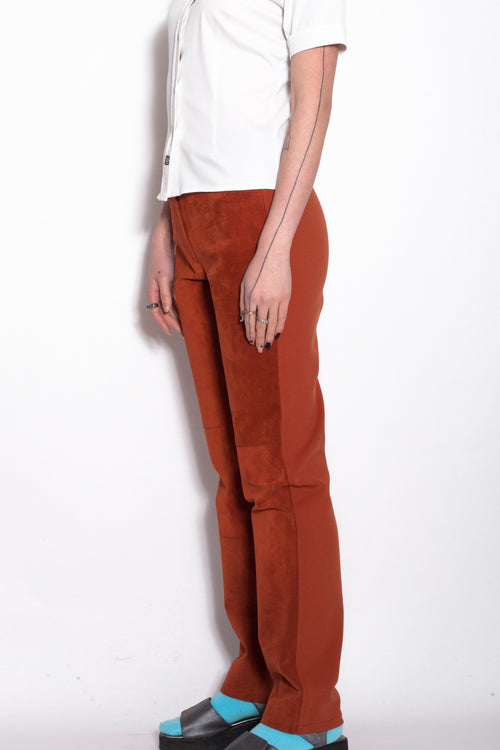 Vintage 70s High Waist Suede Leather Trousers