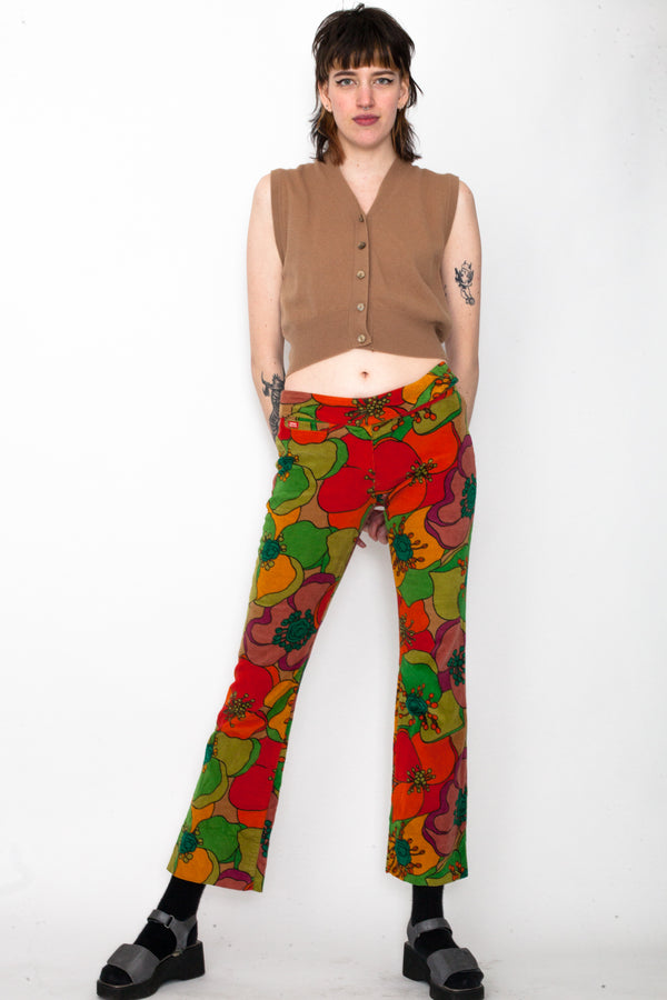 Miss Sixty Fruits Print Corduroy Trousers