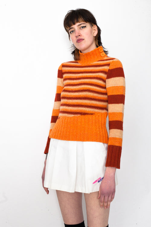 MAX&Co. Striped Orange Wool Sweater