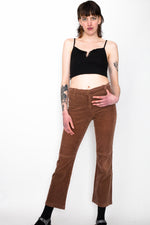 Vintage 70s Brown Corduroy Flared Trousers