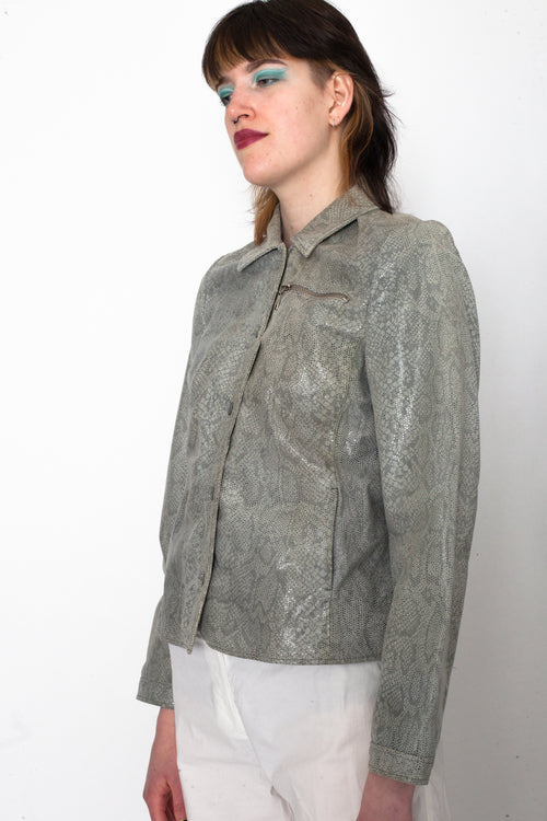 Vintage 80s Crocodile Print Leather Jacket – Not Too Sweet