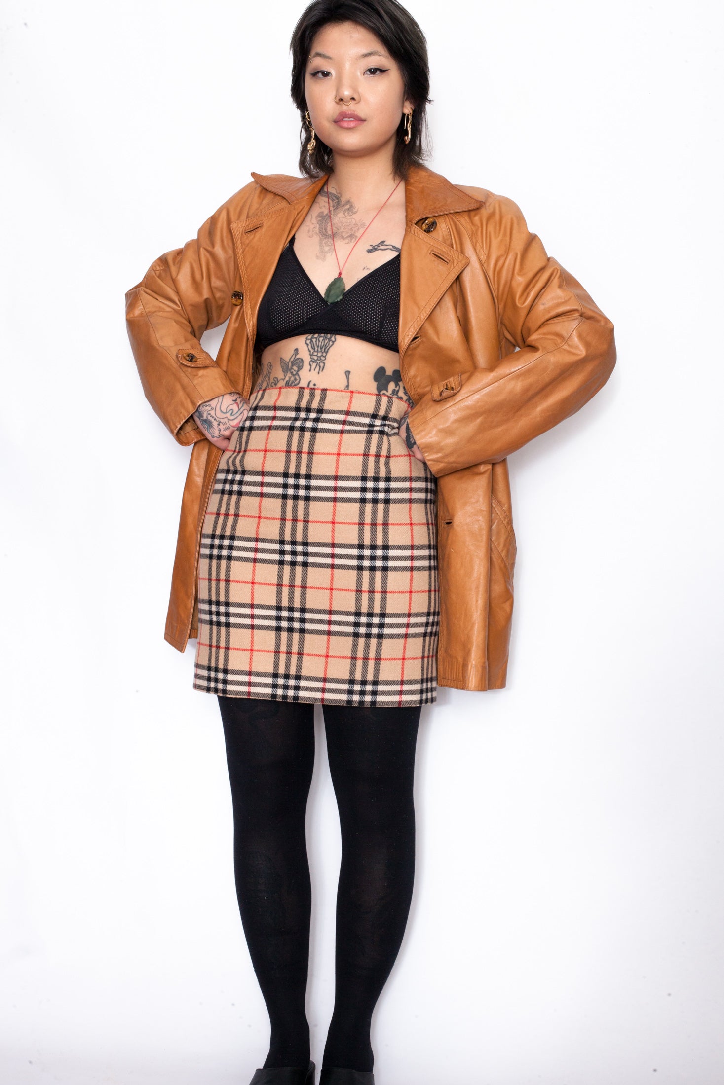 Vintage 90s Burberry-Like Pencil Skirt – Not Too Sweet